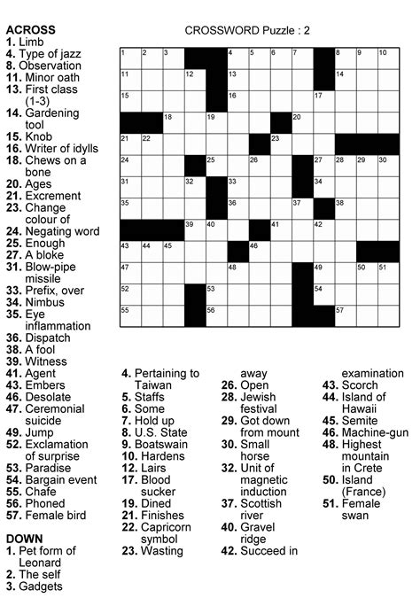 Crosswords .